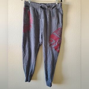 Native Borne Gray Sweatpants with Red Graphic